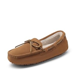 DREAM PAIRS Women’s House Slippers Indoor Outdoor Moccasin Fuzzy Fluffy Furry Loafers Suede Leather Warm Shoes