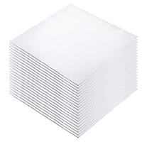 20 Stück Baumwolle Kreuzstich Stoff Weiß Leinenstoff 25×25 cm Vorgeschnittener Baumwollstoff Quadrat Stickstoff Embroidery Fabric Stoffbündel für DIY Näharbeit Sticken Stoff Handwerk