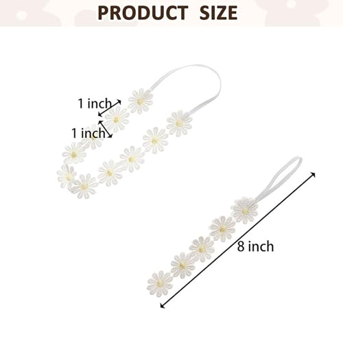 2PCS Baby Girls Daisy Flower Bows Headbands Party Hair Accessories For Kids Toddlers Infants Newborn Photography Props Birthday Gifts3