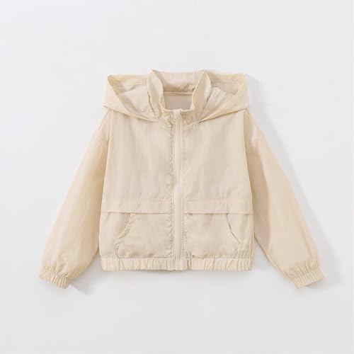 Little Girls Boys Windbreaker Hoodies Jacket Teens Kids Zipper Lightweight Basic Solid Outerwear Fall Outdoor Hiking Coat2