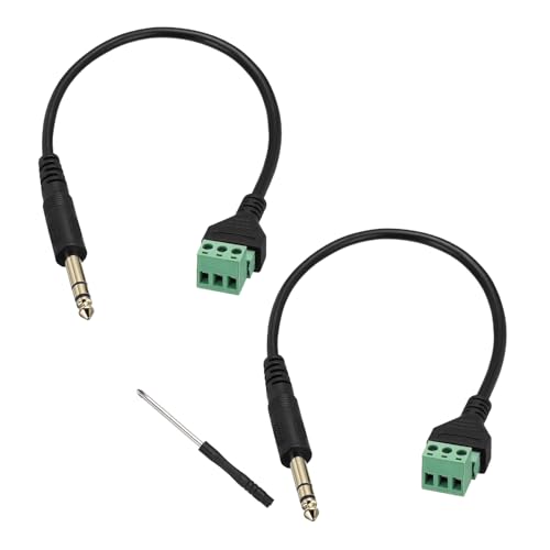 Cable con conector Jack 6.35mm y terminal de tornillos, pack de 2