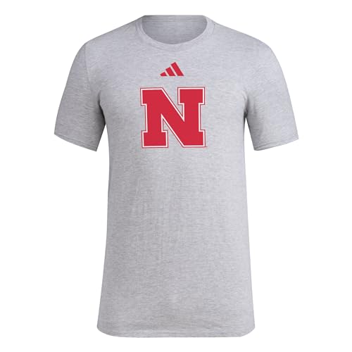 Adidas Mens NCAA Fresh Team Logo T-Shirt Medium Grey Heather/NCAA Nebraska2 Medium