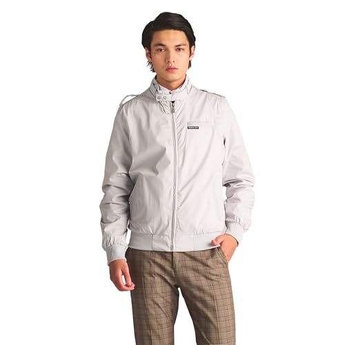 Members Only Men's Classic Iconic Racer, Slim Fit Jacket (Light Grey, XL)