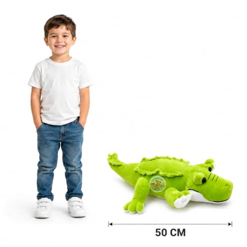 Image of Alligator Soft Toy 50 CM Plush Stuffed Crocodile Toy for Kids | Ultra Soft Animal Plush Teddy | Washable Cuddly Pillow for Boys, Girls & Babies | Birthday Gift & Home Decor