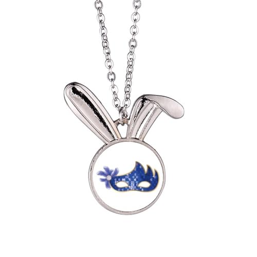 Bijoux cadeau original : collier pendentif lapin bleu Happy Carnival of Venise pour elle
