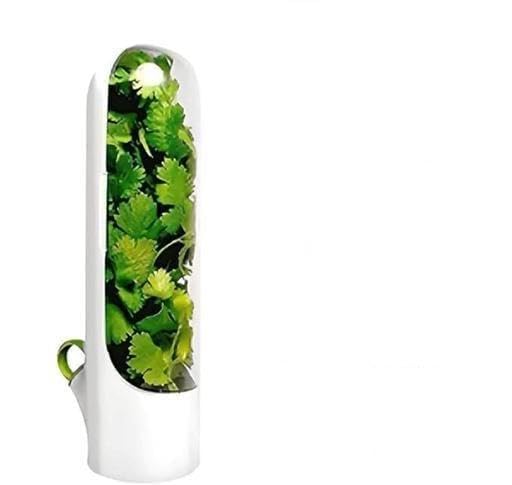 Herb Saver for The Fridge Small Vegetable, Parsley, Asparagus, Keeps Greens Fresh for 2-3 Weeks, Herb Saver Pod, White-Transparent, BPA Free (Pack of 1)-image-1
