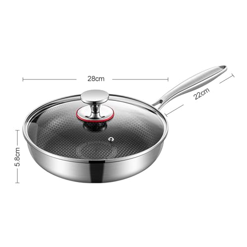 Wok de acero inoxidable con tapa 28 cm miniatura 2