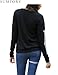 Sumtory Women Halloween Theme Skeleton Print Long Sleeve Sweatshirt Tops Black M