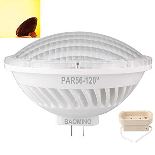 BAOMING PAR56 Lumières de scène à LED GX16D Base 26 W - Lumière du jour blanc 240 V LED CMS 300 W - Ampoules halogènes Équivalent - Grand angle de projection 6 000 K -Éclairage intérieur Cover