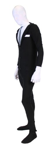 Slender Man Spandex Full Body Zip Up Bodysuit Costume - Image 6
