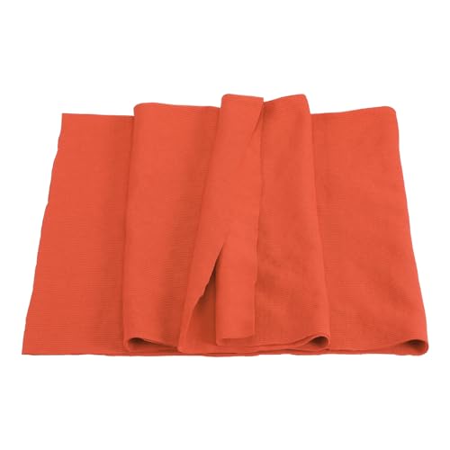Image of MECCANIXITY 39 inch Elastic Cuffs Ribbed Trims Cotton Fabric Knit Rib Stretch Tape Cuff Sleeve Waistband for Sewing, 12 inch Wide Orange