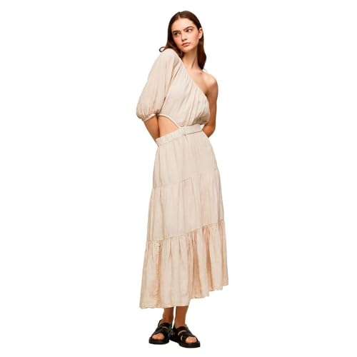 Robe femme Pepe Jeans Pl953281 en tissu léger couleur beige