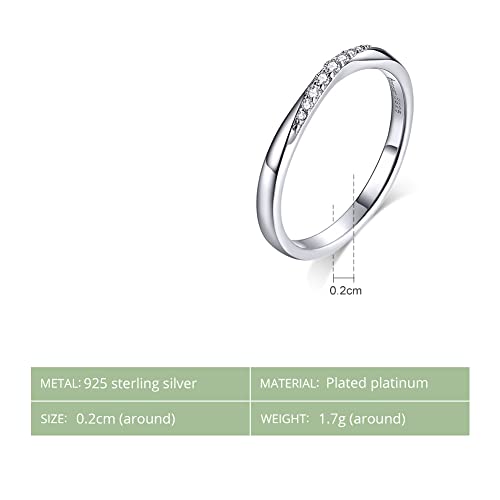 Bague argent 925 et oxyde de zirconium pour alliance de mariage - 4
