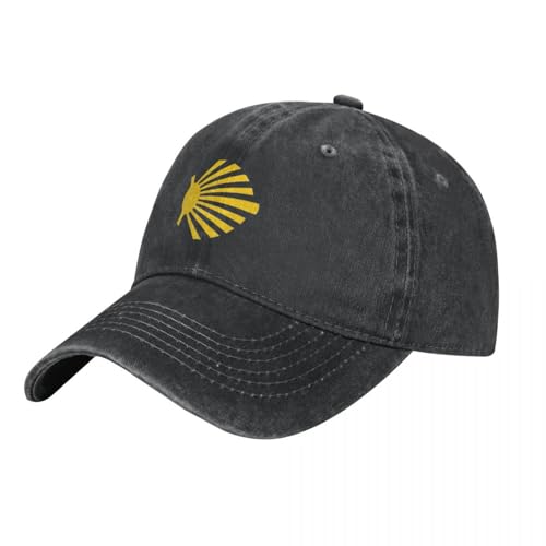 Baseball caps für Damen Camino de Santiago Symbol Groß Gelb Jakobsmuschel Cowboyhut lustiger Hut Solar Hut Männer Hüte Damen lustige Geschenke