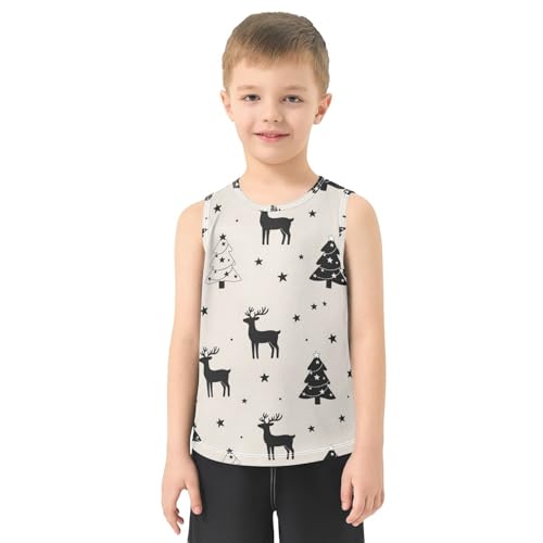 J JOYSAY Christmas Moose Tree Star Boys Tank Top Sleeveless Muscle Shirts Quick Dry Workout Sport Active Kids T-Shirts 3-15T2