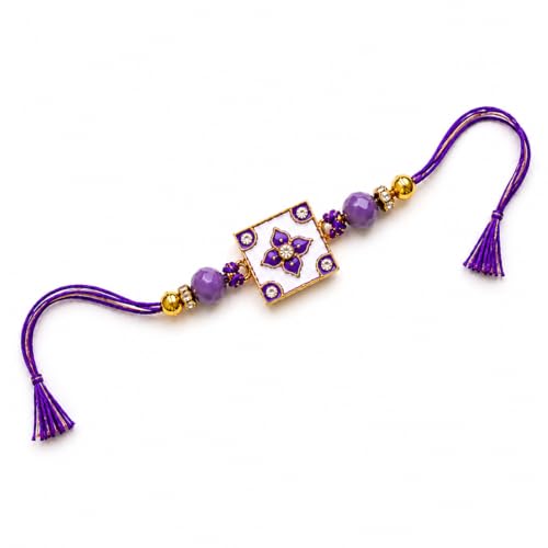 Image of JAIPUR ACE Elegant Blue inchBRO inch Designer Rakhi Gift Set with Greeting Card and Roli Chawal Pouch, Premium Brother Rakhi, Festive Raksha Bandhan Gift for Brother, Traditional (nr1)