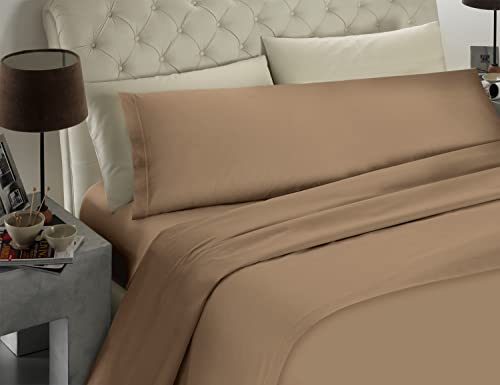 Banzaii Juego de Sábanas 100% Microfibra 3 Piezas para Cama de 150 – 1 Sábana Bajera Ajustable + 1 Encimera + 1 Funda de Almohada 45x170 cm, Cuerda