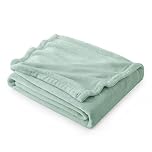 Bedsure Fleece Throw Blanket for Bed - Soft Cosy Fluffy Blankets for Sofa, Warm Double Throws for Audlts, Sage Green, 150x200 cm