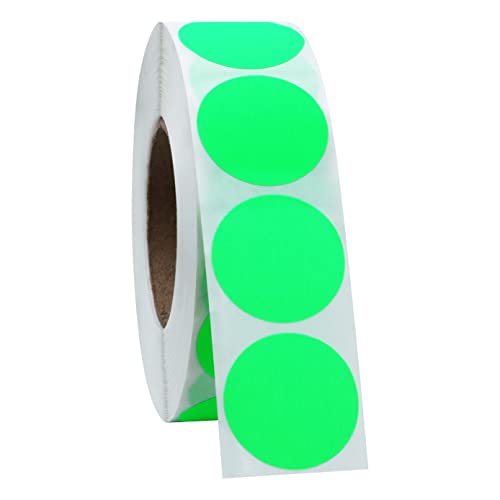 Hybsk 1 Inch Round Blank Fluorescence Green Shooting Target Pasters | Total 1,000 Adhesive Target Dots Per Roll (Fluorescent Green) #TOP3