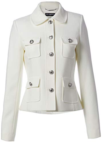 Karl Lagerfeld Paris womens Peter Pan Collared Jacket, Soft White, 8 US
