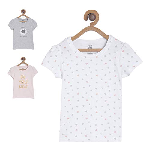 Image of miniklub Baby Round Neck Short Sleeve Knitted Cotton Top, Pack of 2 (Multi Color)