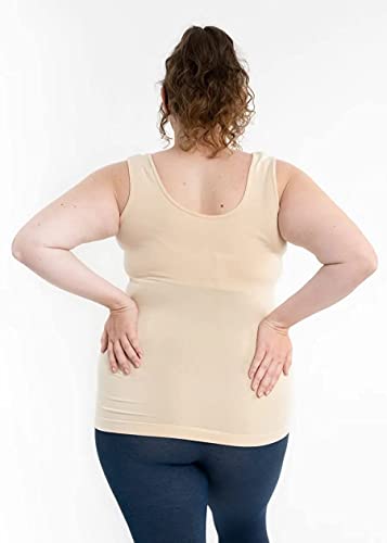 Image of SHAPERX Women's Regular Fit Sleeveless Cotton Camisole Slip Spaghetti Pack of 1 Plus Size
