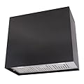Akicon Stainless Steel Range Hood, Modern Box Kitchen Hood with Powerful Vent Motor, Wall Mount, 36”W*30”H*14”D, Jet Black (AK-HS36H-JB)