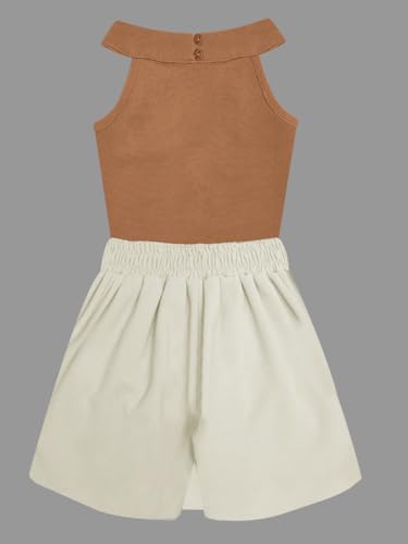 Image of A.T.U.N. (ALL THINGS UBER NICE) Girls Tank Top and Skort Set | Stylish Sleeveless 2 Piece Outfit Set for Kids | Comfortable Soft Fabric Clothing Set for Girls