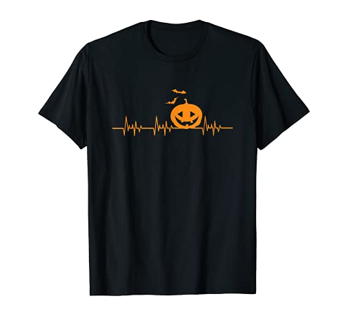 Carved Pumpkin Halloween Heartbeat Nurse T-Shirt