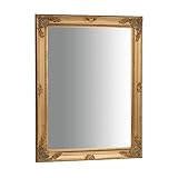  Biscottini Specchio da parete 82x62x4 cm Made in Italy  Specchio shabby color oro anticato  Specchio barocco  Specchio oro da parete