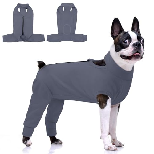 Image of KOESON Dog Recovery Suit for Hind Leg, Soft Recovery Sleeve for Female Male Dogs, Pet Rear Leg Wound Cover to Stop Licking, Dog Surgery Shirt for Rear Legs