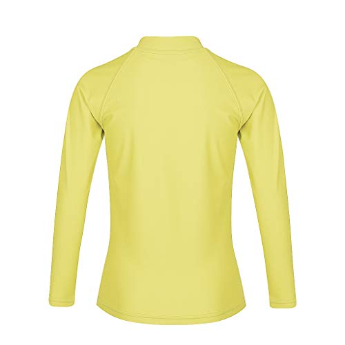 Image of Girls Long Sleeve Swim Shirt UPF 50+ Rash Guard One Piece Zipper Swim Shirt