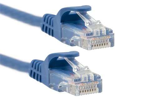 CablesAndKits High Speed Ethernet Cable, 3ft Ethernet Cable, Blue, Snagless, Cat 6, 550 MHz, 10 Gbps, PoE Compatible, Pure Copper, Gold Plated, UL Listed, ETL Verified, RoHS Compliant, PVC Jacket