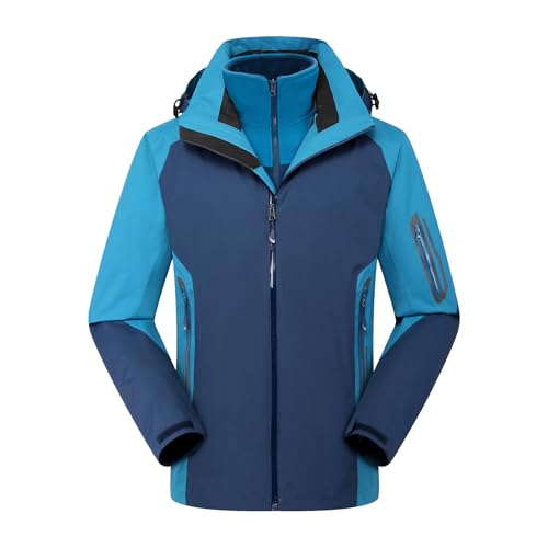 HALO RAIN Waterproof Men's 3 in 1 Rain Jacket Waterproof Raincoat Winter Jacket Warm Coat with Inner Warm Fleece Coat
