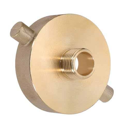 Fire Hydrant Hose Adapter Convert 2-1/2" NST/NH Female to 3/4" GHT Male Brass Adapter for Fire Equipment and Garden Hose Connection (2-1/2"NH x 3/4"GHT (1 PCS))