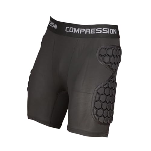 Milageto Pantalones Cortos de compresión de con protección contra Impactos, Multiusos, Cintura Flexible, Ajuste ergonómico, Acolchado de Espuma EVA y, Size M