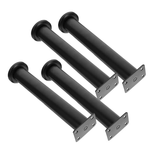 ORFOFE 4 Piezas Patas de Mesa Ajustables de Acero Frío para Muebles Soporte Resistente y Fácil Instalación de Negras para Cama Escritorio y Sofá