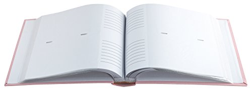 Image of MCS 200-Pocket Fabric Baby 4x6 Photo Album with Writing Space, 8.5 x 8.5 Inches, Baby Pink | Baby-Themed Photo Album With Writing Space For Captions, 8.5x8.5 Inch Fabric Cover