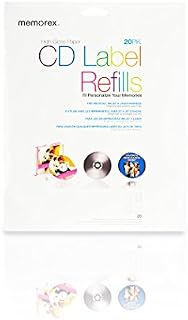 20-Labels White Photo Gloss CD Labels 1440dpi for Inkjets