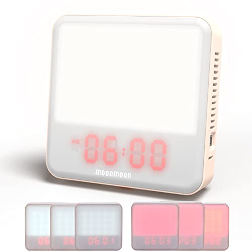 moonmoon トトノエライト 光 目覚まし時計 目覚ましライト デジタル時計 光目覚まし 快眠 安眠 めざまし時計