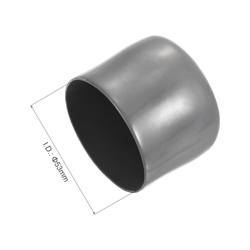 Image of uxcell 4pcs Rubber End Caps 53mm ID Vinyl Round End Cap Cover Screw Thread Protectors Dark Grey, 40mm Height