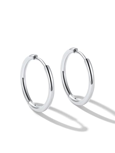 U7 Mini boucles d'oreilles femme argent Huggie Créoles Homme Petit Anneaux Oreilles Femme 8mm Acier Inoxydable Créoles femme Mairiage boucle d oreille...