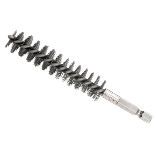 Image of Bore Brush, 17mm Dia 75mm Length, Stainless Steel Twisted Cleaning Wire Brushes with 1 /4 inch Hex Shank - (Applications: for Power Drill)