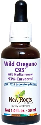 NEW ROOTS HERBAL Wild Oregano C93 Oil 1 fl oz (30 ml) Liquid Drops | Organic Immune Support Supplement | Highest Natural Carvacrol Concentration | Alcohol Free, Non GMO, Vegan, Gluten Free