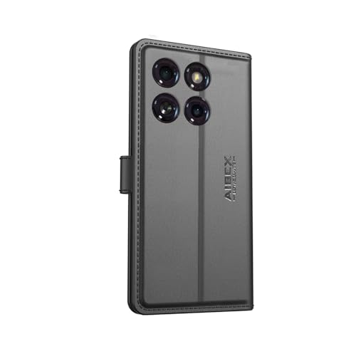 Image of AIBEX Compatible for Motorola Edge 60 Pro 5G Flip Cover Leather Finish with Magnatic Closure | Inside TPU with Card Pockets | Wallet Stand | Complete Protection Flip Case -Black