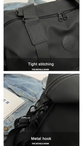 Image of WILDHORN Nylon Travel Duffle Bag for Women & Men | Stylish Weekender Handbag with Shoulder Strap | Lightweight Multipurpose Gym, Office & Overnight Bag (Black)