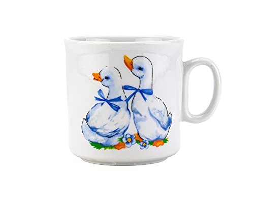 Dobrush 7 oz/ 200 ml Fine Porcelain Mug Goslings, Retro Vibes Elegant Bone China Teacup, EA