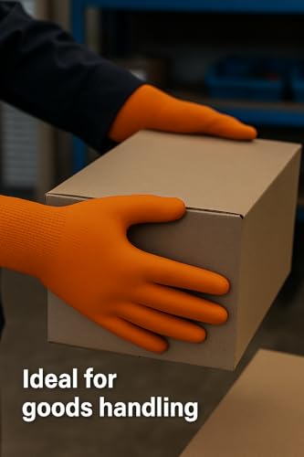 Image of Nitrile Coated Industrial Safety Gloves - Durable Nylon Liner, Anti-Slip Grip - Oil & Abrasion Resistant Work Gloves for Construction, Automotive, Metal Handling (3 Pair)