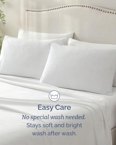 Image of Fleece Sheets Queen Size Set - 4-Piece Velvet Flannel Sheet Set - White