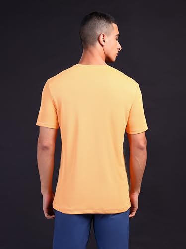 Image of TECHNOSPORT Men's Slim Fit Polyester Activewear Sports T-Shirt with Moisture-Wicking Comfort for Workout, Running & Gym